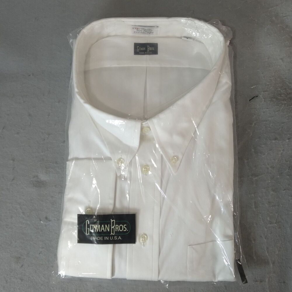 Gitman Bros. Oxford Dress Shirt Men's 6XL White 22/34 Vintage USA NEW